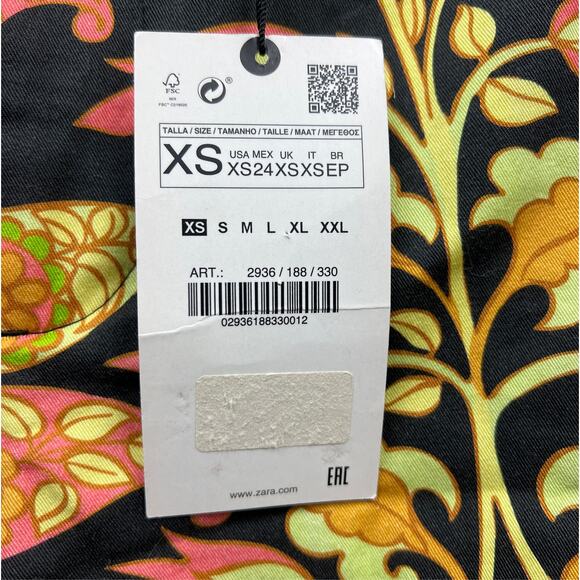 Zara Boho Hippie Chic Floral Woman Multicolor High Rise Pants Size XS - Picture 5 of 10